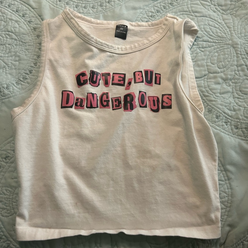 Cute, But Dangerous Kids Tank Top - White